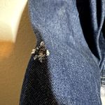 Double D Ranch Denim Jacket 100% Cotton Long Sleeve Rhinestone Faux Fur Blue XS Photo 4