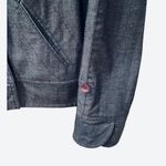 J.Jill Lightweight Linen Denim Jacket Dark Blue Oversized M Tall Photo 4