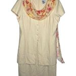 Vintage Megan Lee Dress with Attached Scarf Yellow Size 14 Photo 0