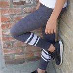 Zyia  Light N Tight Blue Melange White Mesh Stripe Leggings. Size Small. Photo 10