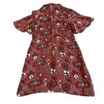 ALC Frank A.L.C. Spencer 100% Silk Floral Print Mini Dress Short Sleeve High Neck Size 4 Photo 7