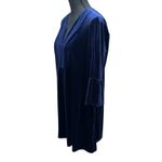 Jude Connally Kerry Velvet Navy Blue Dress Size XL 3/4 Bell Sleeves Pockets Photo 2