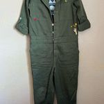 CBONZ Watch Your Back Evil Eye Organic Hemp Cotton Jumpsuit in Green Large Photo 0