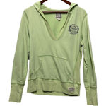 Polo Jeans Womens Y2K Hoodie M Green V Neck Kangaroo Pocket Casual Streetwear Size M Photo 0