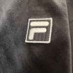FILA Black Velour Half Zip Hoodie Women’s Small Plush Pullover Athleisure Sporty Photo 5