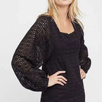 Free People  Lovey Dovey Eyelet Puff Sleeve Dress‎ Sz 2 Photo 0