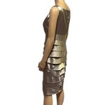 London Times  Satin Tiered Sleeveless V Neck Zip Back Cocktail Dress Womens 4 Photo 3