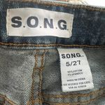 S.O.N.G. High Rise Straight Leg Jeans Size 6|27Raw Hem Cuffed Blue Photo 4