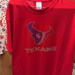 Jerzees Women’s NWOT- Houston Texans Bedazzled Short Sleeve Shirt- Large Photo 0