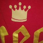 On Fire  M Red Gold QUEEN Crown Crop Top Photo 1