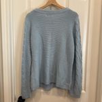 st. john's bay Vintage chunky cableknit boat neck sweater ice blue Photo 5