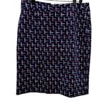 Alex Marie Women size 10 Pencil Skirt blue Red White zipper accents M AQG-B Photo 1