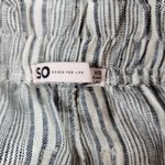 Sonoma Womens Pants XS Gray Stripe High Rise Wide Leg Linen Blend Paperbag Photo 2