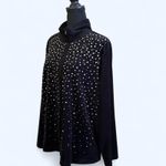 Sag Harbor Black velour sparkly jacket with rhinestones and zipper closure Size 2XL Photo 4