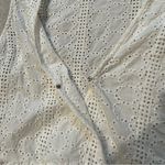 BCBGeneration White Eyelet Ruffle Hem Crop Top, Sz L Photo 14