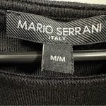 Mario Serrani Italy Black Long Sleeve Soft Knit Top Rounded Neckline Medium Photo 9
