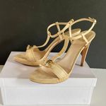 Christian Dior DIOR Jazzclub Croc Embossed Strappy Nude Heel Sandals sz 40.5 (10.5) Photo 2