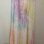 SWF Revolve Tie Dye Dynamic Maxi Dress Tie Straps Rainbow EUC M Australia Pink Size M Photo 10