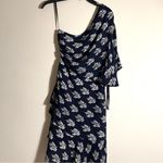 ALC Frank A.L.C. Silk mini one shoulder dress printed size 4 blue C8 Photo 4