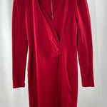 Vivienne Tam Vivienne  Long Sleeve V‎ Neck Bodycon Dress in Red Size Medium Photo 0