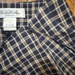 Brooks Brothers  stretch  navy plaid crop pant size 8 Photo 3