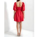 Anthropologie MAEVE x  Puff Sleeved Sweetheart Mini Dress, Red, Small Photo 4