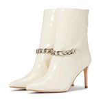 Chinese Laundry NEW! Elisha, Cream Patent Heeled Boots 38.5 Size 8 Photo 0