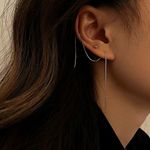 Boutique NEW Long 925 Sterling Silver Threader Stick Dangle Women's Earrings, 15cm Photo 1