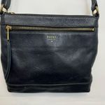 Fossil  Black Leather Crossbody Bag purse Photo 2