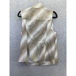 Chico's  Women's Vest Full Zip Beige White High Neck Medium Size 1 Athletic Photo 1