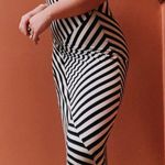 Monteau Black And White Striped Maxi Dress Photo 3