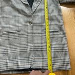 SO  Oversized Plaid Blazer Single Button Womens Size Medium Relaxed Jacket Photo 6