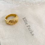 18K Chunky Croissant Gold Statement Ring Photo 1