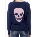 Skull Cashmere  Amber navy 100% cashmere pink skull sweater m Photo 11