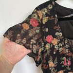 Y2K Black Floral Whimsygoth Maxi Dress Empire Fairy Grunge Dark Romantic Sz 14 Photo 3