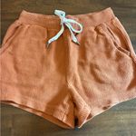 Aerie  Shorts Women’s Medium Corded Soft Ribbed Orange High Waisted Photo 0