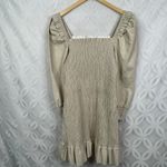 7 For All Mankind  Faux Leather Smocked Ruffled Mini Dress Size L NWT Photo 4