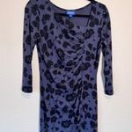 Pendleton  Blue Black Floral Mini Ruched Bodycon Dress Women S Casual Long Sleeve Photo 1