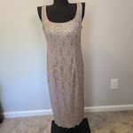 Alex Evenings  Lace Sequin Sheath Dress and Jacket Size 8Petite Gold Formal Event Photo 8