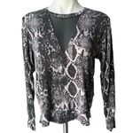 LNA Onion Snake Skin Print Sweater, Charcoal Python, Sz S Photo 2