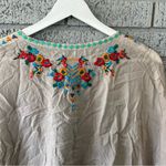 Johnny Was  Grey Embroidered Floral Poncho Lightweight Small Photo 4