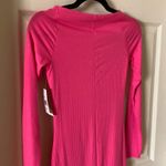 ROW A Notch Neck Long Sleeve Ribbed Bodycon Dress Formal Weddings Small Pink NWT Photo 7