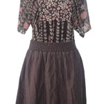 Apt. 9  Brown & Pink Floral Short Sleeve Blouse Y2K Cottage Fairy Size Small Photo 0