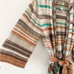 Billabong  Hooded 3/4 Sleeve Cardigan in Multicolor Striped Knit Size L Photo 1