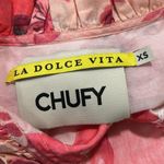 Chufy Designer Cotton Floral Belted Mini Dress Pink Ladies XS, Spring Summer Photo 1