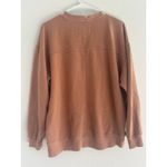 Aerie Sweatshirt Womens Size XXS Sunday Scaries Tan Distressed Oversized Preppy Photo 1