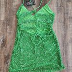 Retrofête Retrofete Astrid Sequin Dress in Kelly Green Size Large NWT Mini Sleeveless Photo 5