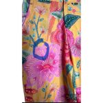 Farm Rio  Macaw Bloom Cropped Pants Yellow Pink Green Size Small Photo 5