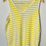 Caslon Butter Yellow and white Thermal tank top Women's size M, NWT Photo 0