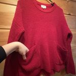 MELLODAY  Women's sweater Long Sleeve Two Pockets Pullover In Deep Red Size M Photo 3